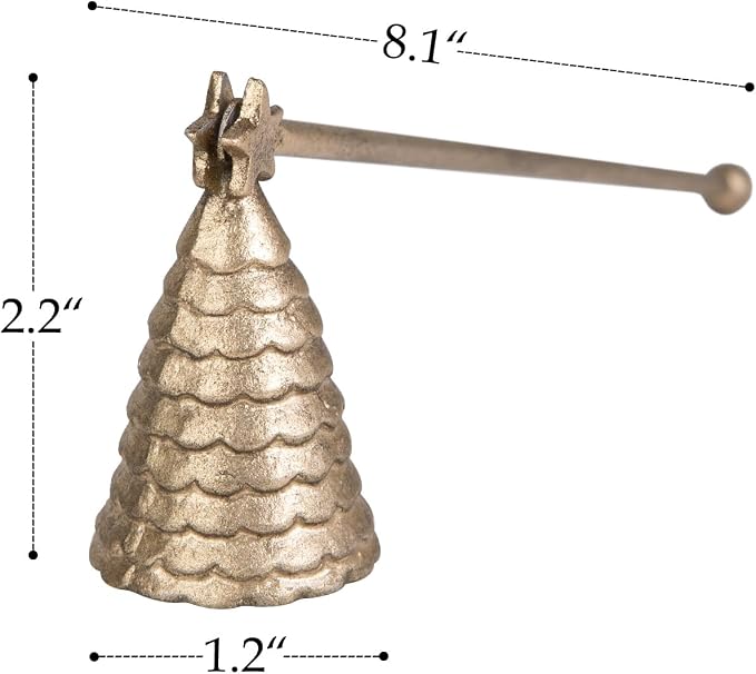 NIKKY HOME Candle Snuffer, Vintage Candle Extinguisher with Long Handle, Christmas Tree Shape Decorative Metal Wick Flame Snuffer Candle Accessory