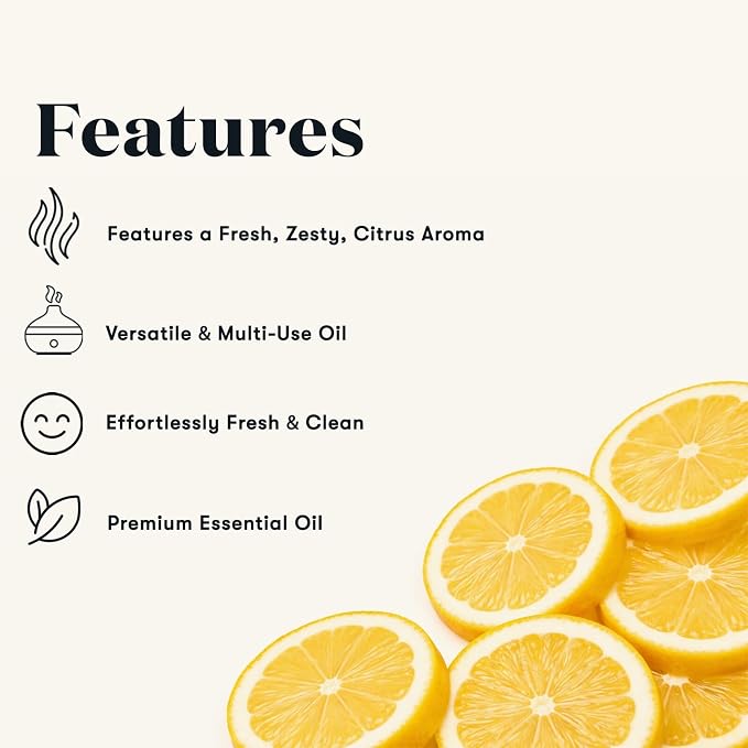 Young Living Lemon Essential Oil 15ml – 100% Pure Citrus Essential Oil for Diffuser, Aromatherapy, Natural Lemon Oil for Daily Use