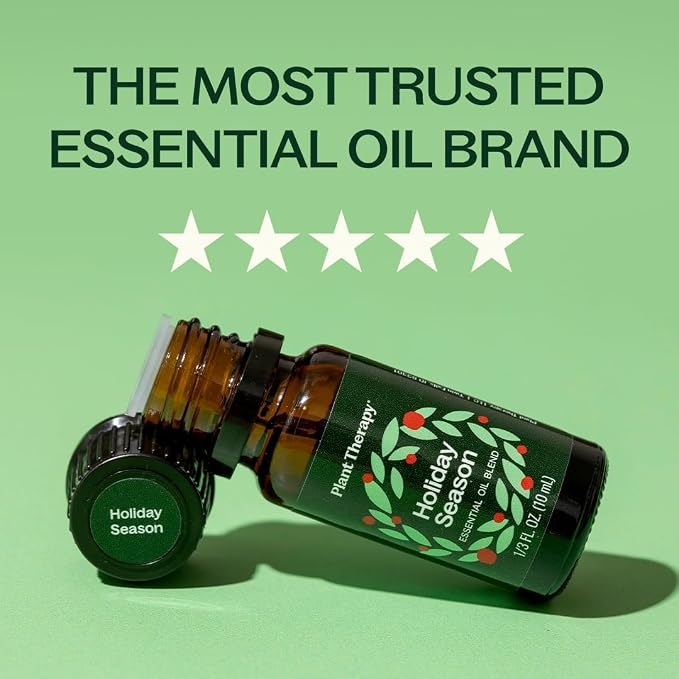 Plant Therapy Holiday Season Essential Oil Blend, 10 mL (1/3 oz), 100% Pure, Undiluted, Great for Use in Essential Oil Diffusers and Natural DIY Crafts
