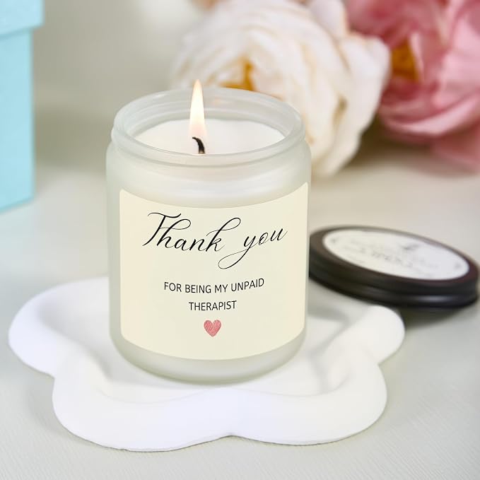 Best Friend Birthday Gifts for Women, Unique Friendship Therapist Gift for Besties Sister Mom Nurse Coworkers, Thank You Gifts for Teacher, Christmas Birthday Lavender Scented Soy Candles
