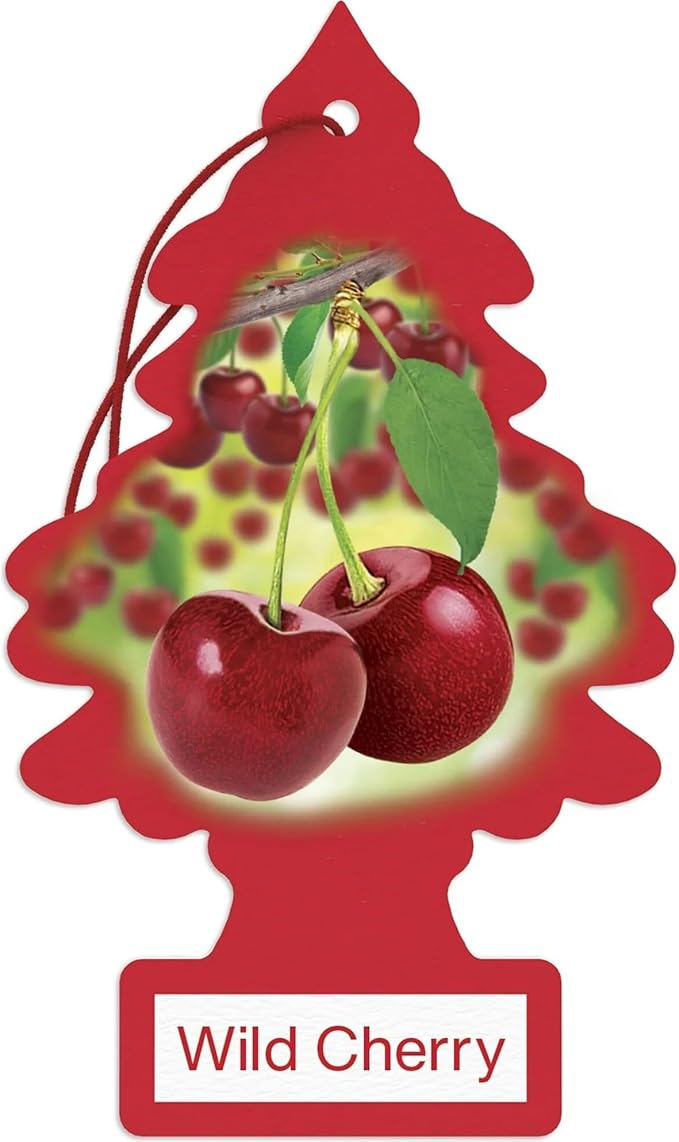 LITTLE TREES Car Air Freshener | Hanging Paper Tree for Home or Car | Wild Cherry | 4 Pack