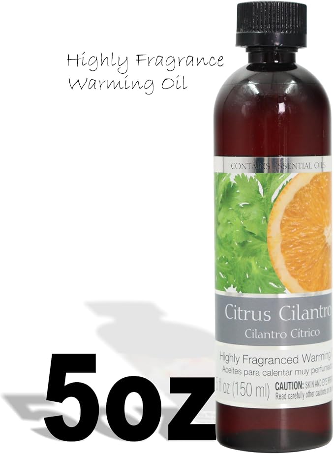 Hosley's Set of 2, 5 oz Citrus Cilantro Fragrance Warming Oils. Ideal Gift for Weddings, spa, Reiki, Meditation, Bathroom Settings. P1