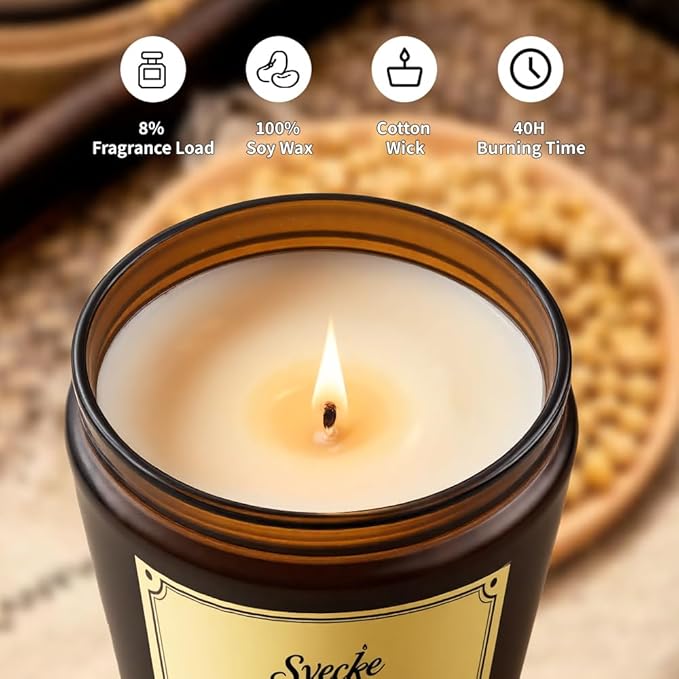 4 Pack 28oz Scented Candles, Soy Wax Jar Candles, Coconut Vanilla, Cedar, Lemon, Lavender, Scented Candles for Home, Fall Candles for Women, Men, Candle Gift Set