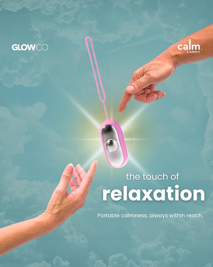 CalmCarry Glowco Sleep Aid Device – Handheld Microcurrent Relaxation Tool, Supports Calm, Focus & Gentle Relief, USB Rechargeable, Portable Wellness Device for Adults & Kids | Purple Calm Carry