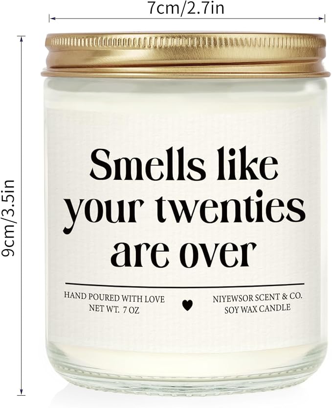 Niyewsor 30th Birthday Gifts for Women Men, Thirty Birthday Candle, 1996 30th Birthday Decorations for Her Him, 30 Year Old Bday Gifts for Friend, Sister, Wife, Husband, Handmade, 7oz