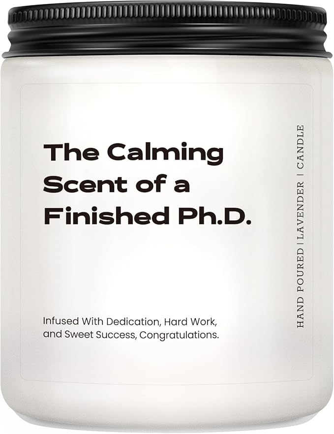 PhD Graduation Gifts, Doctorate Degree Present for Her, Him, 2026 Graduation Gifts for Women - Funny Dissertation, Congrats Grad Present for Doctoral Graduates, PhD Students - Lavender Scented Candle