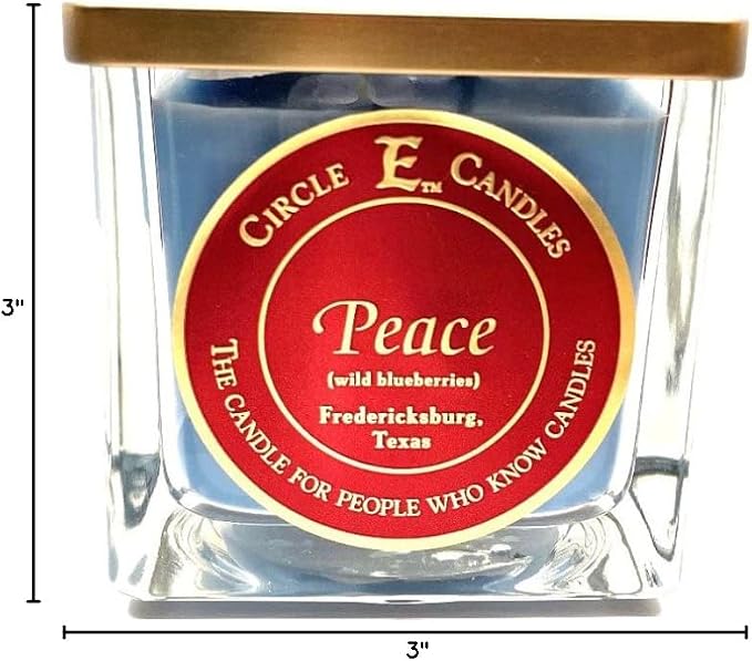 Circle E Candles, Peace Scent, Small Size Jar Candle, 8oz, Christmas Gift, Holiday Relaxation, Calming Aromatherapy, Cozy Home Decor, Stocking Stuffer