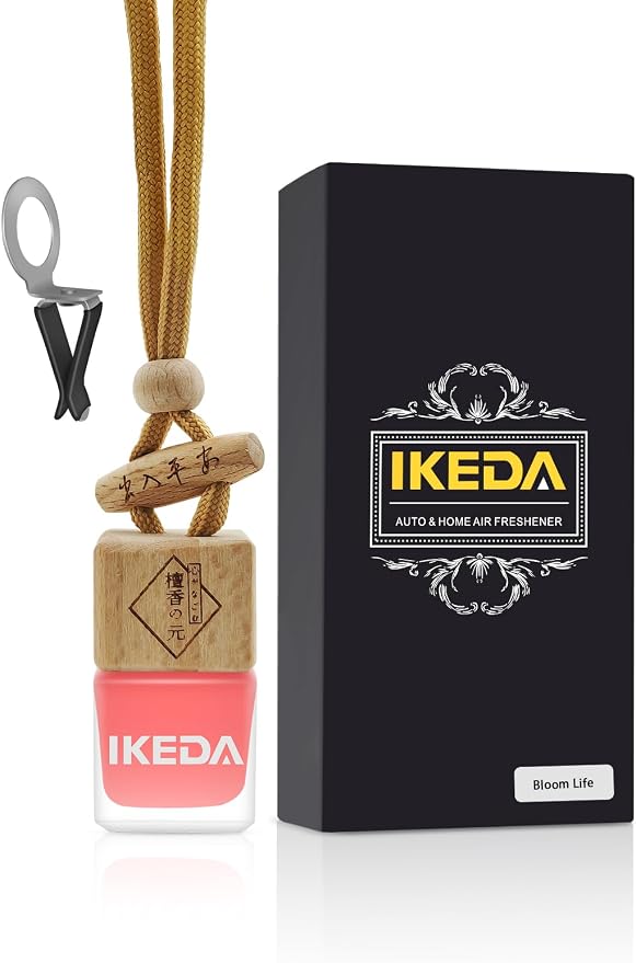 Ikeda Car Air Freshener: Hanging Car Smell Air Freshener | 10ml Hanging Car Perfume | Long Lasting Fragrance | Strong Scents Diffuser for Auto Home (Cherry|Square)