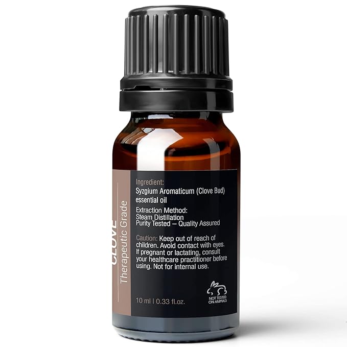 Pure Body Naturals Clove Bud Essential Oil, 10 ml - Pure and Undiluted Therapeutic Grade for Aromatherapy Diffuser and Relief