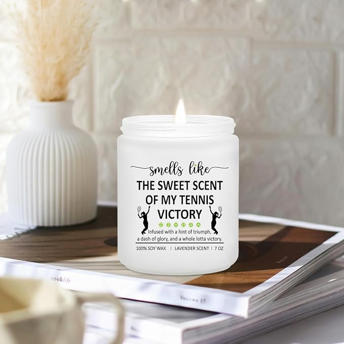 Tennis Gifts for Women, Men - Funny Cool Accessories Gift for Tennis Lovers, Players - Lavender Scented Candle