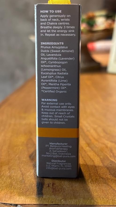 BALIPURA - Protection Roll On with Peppermint Essential Oil, Protection Healing Crystals - Clary Sage Oil Essential Oil - Essential Oils for Body