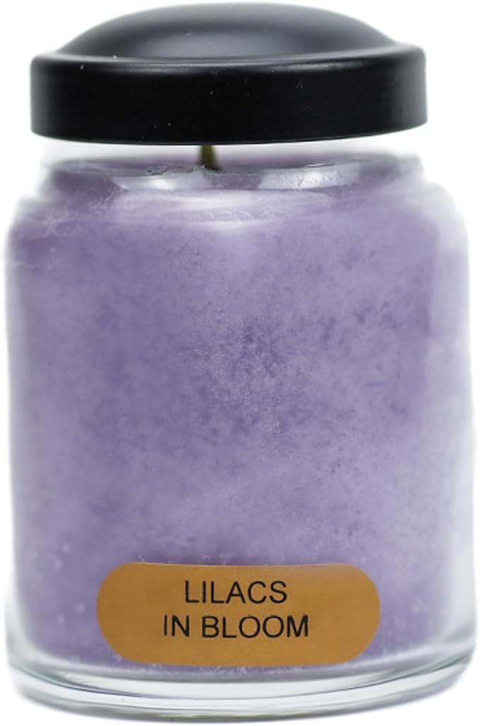 A Cheerful Giver - Lilacs In Bloom Baby Scented Glass Jar Candle (6oz) with Lid & True to Life Fragrance Made in USA