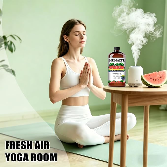 Watermelon Essential Oil, Watermelon Oil 16 Fl Oz 480ML for Diffuser Humidifier Yoga Cleaning DIY Candle Soap Making MUMAZYL Essential Oils