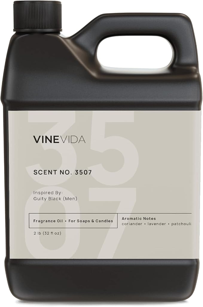 VINEVIDA Scent NO. 3507 Fragrance Oil - 32oz (2lbs) - Inspired by: Guilty Black (Men) Fragrance Oil for Candle Making - Made in USA Candle Scents Scents for Soap Making