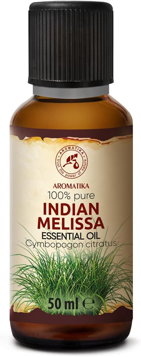 Melissa Essential Oil 1.7 Fl Oz - Melissa Indicum - Aromatherapy - Homefragrance - Pure Melissa Oil for Body Care - Diffusers - Sauna - Relaxation - Calming - Good Sleep