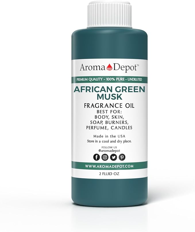 African Green Musk 2 oz. / 60ml Perfume/Skin Oil Our Interpretation, Premium Quality I Uncut I Fragrance Oil I Scented Oil I Add Aroma to Your DIY Projects I Skin Safe