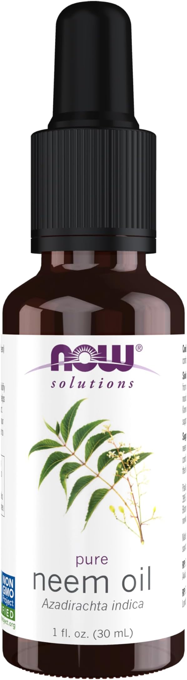NOW Foods Solutions, Neem Oil, 100% Pure, Made From Azadirachta Indica (Neem) Seed Oil, Natural Relief from Irritation and Other Skin Issues, 1-Ounce, Ingredients: 100% pure neem oil