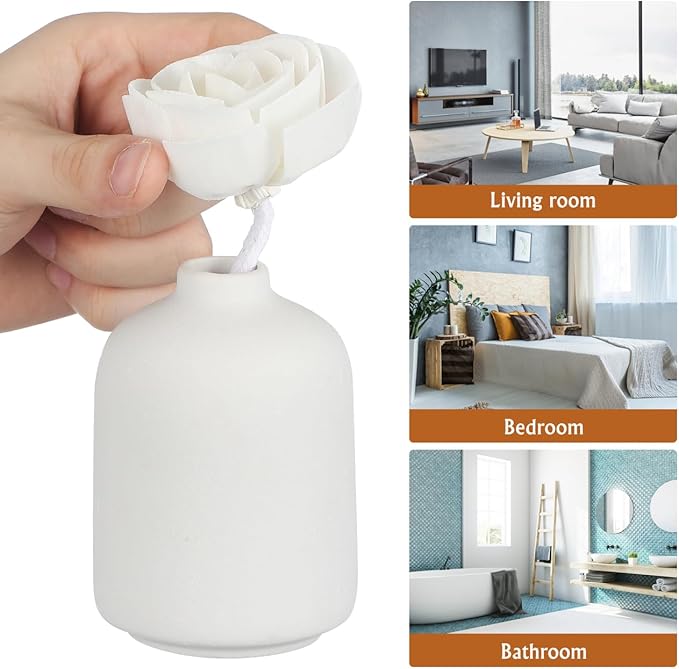 ABOOFAN 4Pcs Flower Diffuser with Cotton Wick, Sola Flowers Aroma Reed Diffuser Replacement for Essential Oil, Decorative Home Office Fragrance Accessories