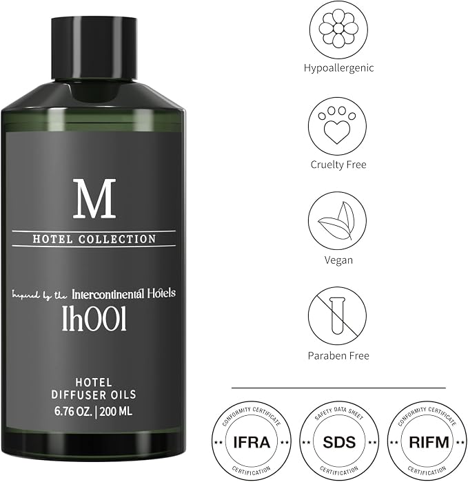 Hotel Diffuser Oil Ih001 Inspired by The Intercontinenta,6.76 Fl Oz (200ml), Home Luxury Aroma & Hotel Fragrance Diffuser Oil for Aromatherapy Bigger Bottle, Bolder Aroma & Longer Lasting