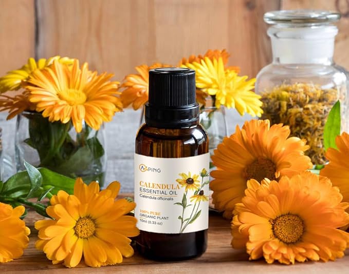 Calendula Essential Oil - 100% Pure Organic Natural Plant Oil for Diffuser, Aroma, Spa, Massage, Yoga, Perfume, 0.33oz