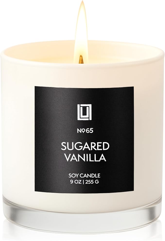 Lulu Candles | Sugared Vanilla | Luxury Scented Soy Jar Candle | Hand Poured in The USA | Highly Scented & Long Lasting- 9 Oz.