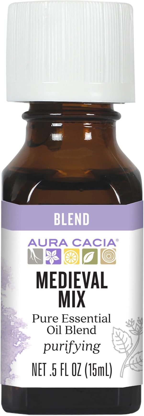 Aura Cacia Medieval Mix Essential Oil, Pure Essential Oils, Aromatherapy Blend for DIY Cleaning, Diffusion, Home Care | 0.5 Fl Oz (Pack of 1)