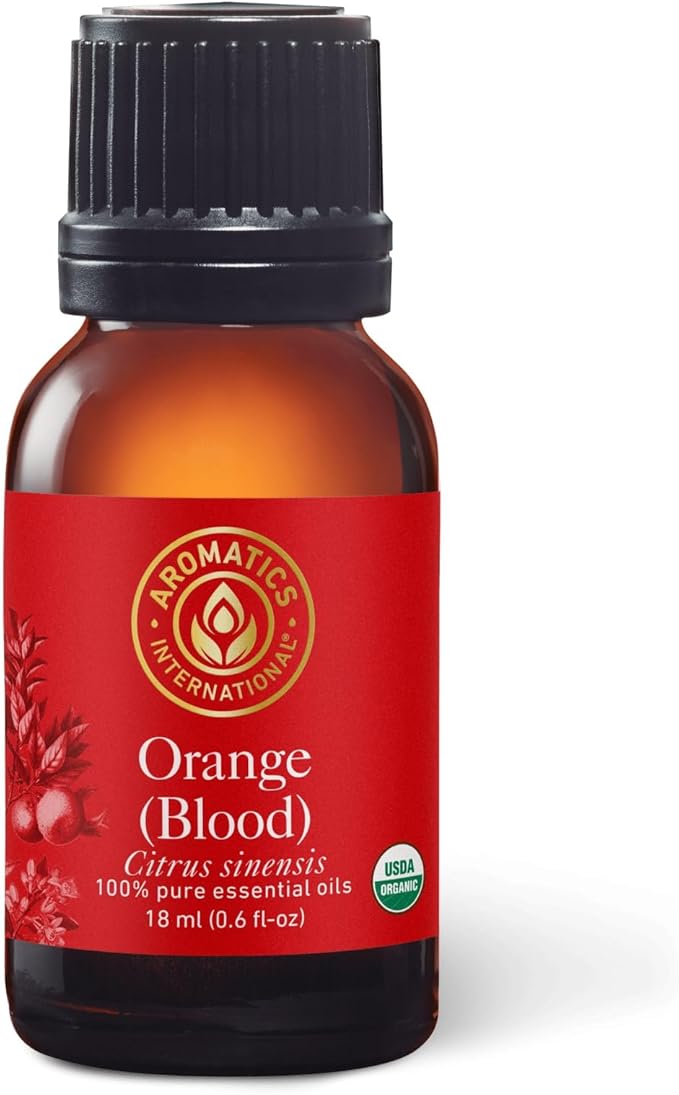 Aromatics International Premium Organic Orange Blood Essential Oil 18ml | 100% Pure Essential Oil for Diffusion & Aromatherapy