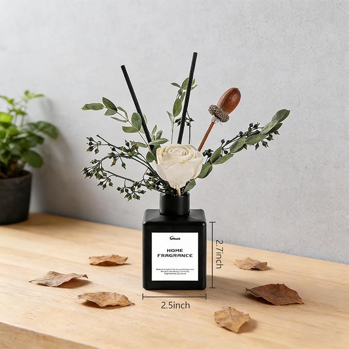 Reed Diffusers for Home, Natural Flower Reed Diffusers Set,150ml(5.3oz) Long Lasting Reed Fragrance for Bathroom, Home Fragrance Diffuser, Scent Diffusers, Scented Oils, Bathroom Décor，Air Fresheners