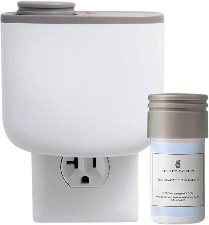 The Ritz-Carlton Mini Home Diffuser & Fragrance Refill - Plug in Wall Diffuser - Luxury Hotel Collection - Scent Notes of Jasmine, Ivy Leaves, and White Musk - Essence of Jasmine