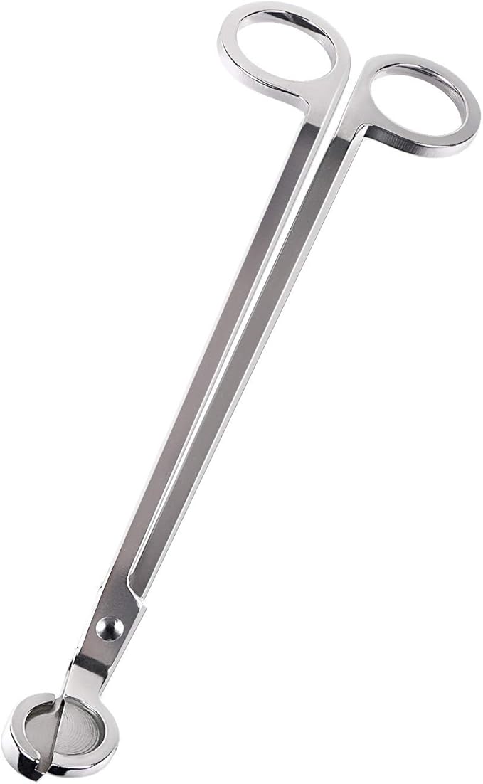 Candle Wick Trimmer, Polished Stainless Steel Wick Clipper Cutter - Reaches Deep Into Candles to Cut Spent Wicks, Allow Cleaner Burn and Prevent Soot Buildup