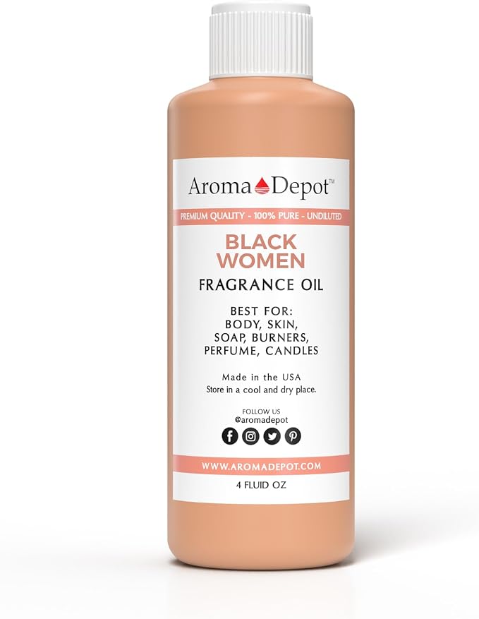 Black Women 4 oz. Fragrance Oil I Perfume I Skin Oil I Scented Oil I Add Aroma to your DIY Projects such as Candles, Bath Bombs, Body Butters, Creams and lotions. Few Drops in The Diffuser and burners
