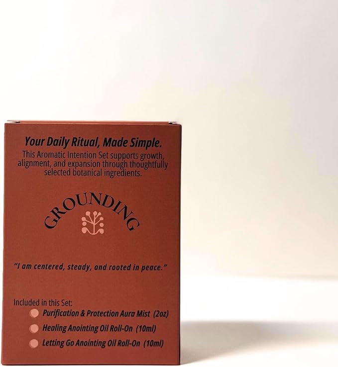 Kate’s Magik Grounding Aromatic Intention Set, Aura Mist and Anointing Oil Roll-Ons, Lavender, Frankincense & Cedarwood, Wearable Aromatherapy for Calm and Emotional Balance