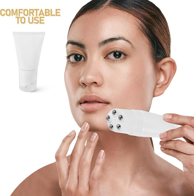 Healeved Empty Roller Ball Bottles with Refillable Caps for Slimming and Facial Massage Compact Travel Skincare Tubes for Aromatherapy