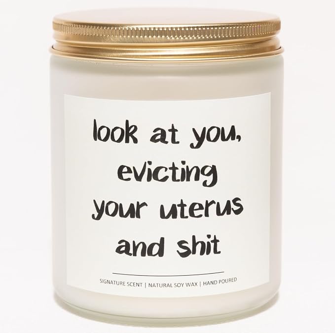 Lavender & Eucalyptus Soy Wax Candle, 7OZ - Hysterectomy Recovery Gifts, Hysterectomy Gifts, Get Well Soon Gift for Women, After Surgery Gift for Women, Look at You Evicting Your Uterus and Shi*t