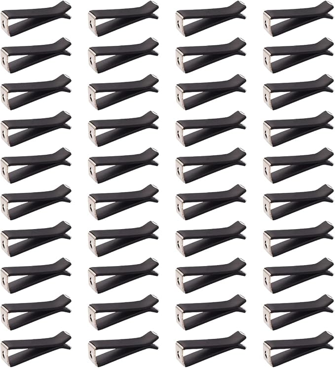 Dianrui 60 PCS Black Square Head Car Vent Clips,9mm Auto Air Conditioner Outlet Clips with 1 Storage Box, Air Freshener Vent Clips for Car Office Home