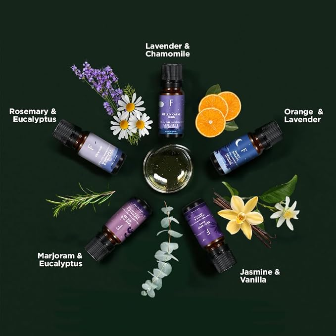 Folkulture Essential Oils - Set of 5 (0.34 fl oz x 5) |Sleep Essential Oils for Diffusers for Home, Aromatherapy, Relaxation | Lavender, Rosemary, Vanilla, Eucalyptus, Scents for Sweet Dream- Sleep