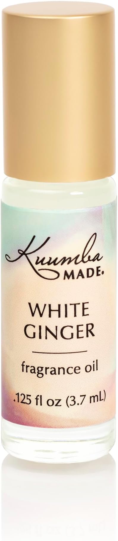 Kuumba Made White Ginger Fragrance Oil, Long-Lasting Small-Batch Perfume Roller, Vegan, Alcohol-Free, .125 Fl Oz