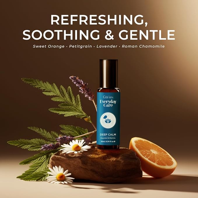 Deep Calm Oil & Active Energy Oil Roll On Set - Aromatherapy Grade Essential Oils Roll On Set - 2x0.34 fl oz - Gya Labs