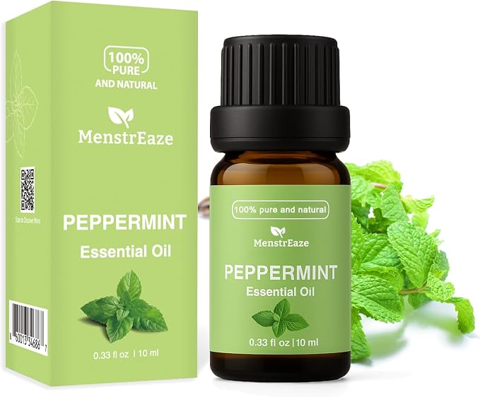 Skin Safe Peppermint Essential Oil Dropper Bottle, High Potency, 100% Natural & Pure, Migraine & Headache Support, Aromatherapy for Diffuser, Skin, Hair, Refreshing and Calming, 10ml
