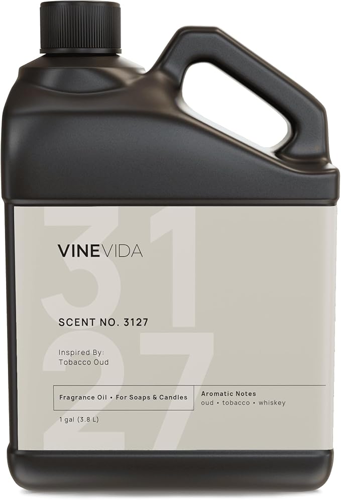 VINEVIDA Scent NO. 3127 Fragrance Oil - 1 Gallon (8lbs) - Inspired by: Tobacco Oud Fragrance Oil for Candle Making - Made in USA Candle Scents Scents for Soap Making