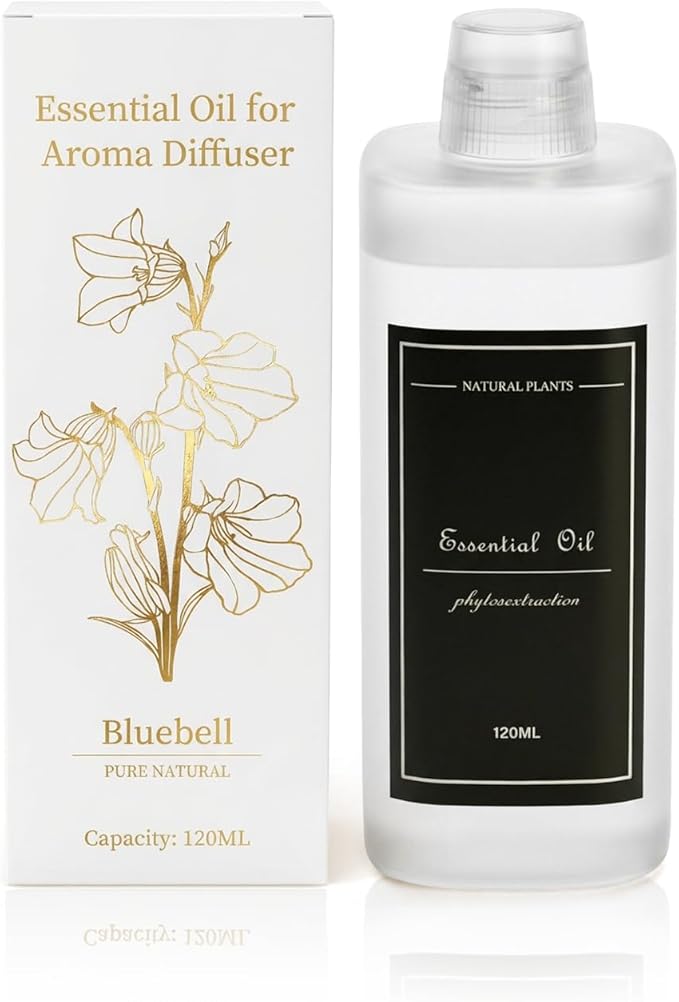 4.06 fl oz (120ml) Diffuser Oil for Home Fragrance Diffusers, Plant-Based & Alcohol-Free, Essential Oil for Bedroom, Bathroom, Office, Car (Bluebell)