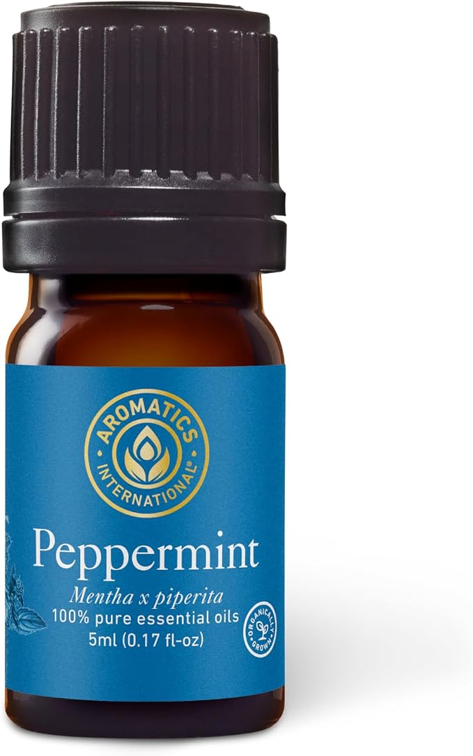 Aromatics International Premium Organic Peppermint Essential Oil 5ml | 100% Pure Essential Oil for Diffusion & Aromatherapy