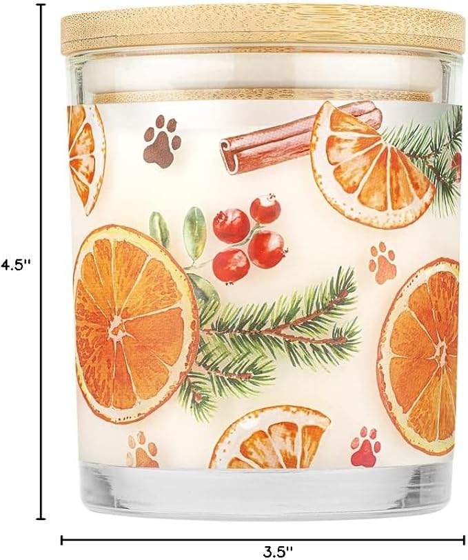 One Fur All Pet House Fall Candles, Long Lasting, Clean Burning, Soy Wax Scented Candles for Pet Odor, Orange Spice, 2 Pack