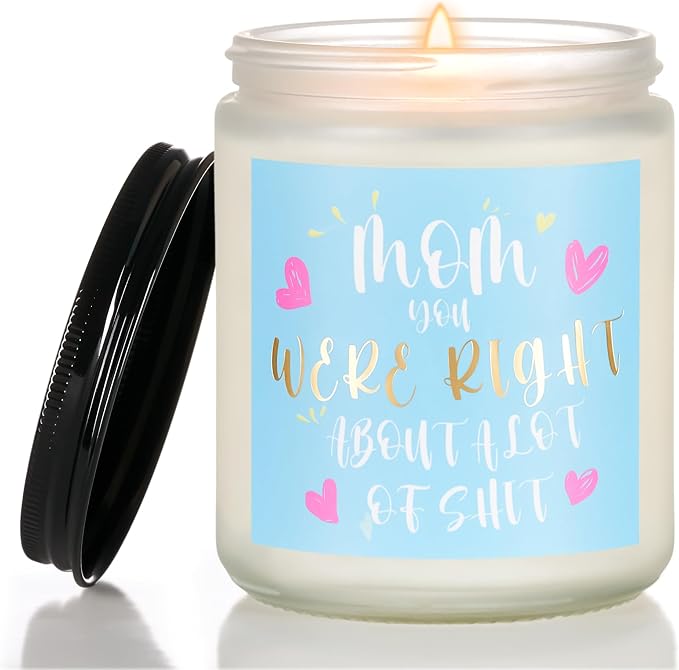 M&SENSE Mom You were Right Scented Candle, Thanksgiving Day Gift for Mother from Daughter Son, Presents for Christmas, Gag Gitfs for Step Mother