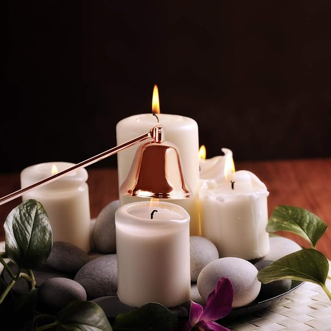 Candle Snuffer, Candlesnuffers Wick Snuffer Candle Accessory with Long Handle for Putting Out Extinguish Candle Wicks Flame Safely (Rose Gold)