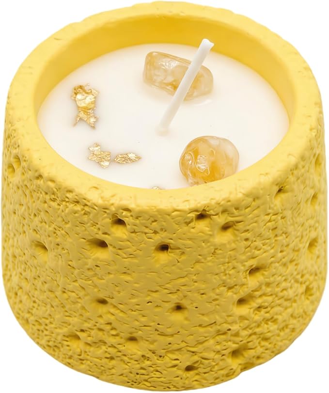 Scented Candle, Soy Candle, Non-Toxic Aroma Candles, Pear and Freesia Scented, Citrine Crystal, Best Smelling Candle, Gift for Women and Men(Net wt.200g)