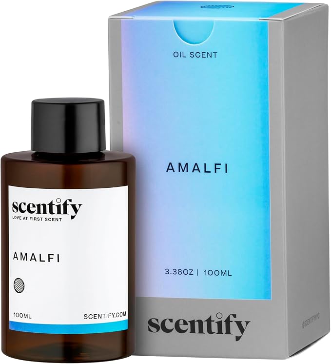Scentify Amalfi Aroma Oil Refill Scent for Oil Diffusers - Lemon, Jasmine, Orchid, Amber, Musk Scents - Luxurious Relaxing Aromatherapy Diffuser Fragrance 100ml, 3.38 oz