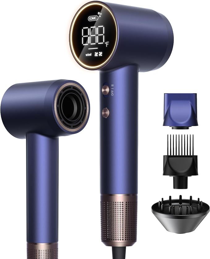 High-Speed Hair Dryer Pro | Trusted by Pro Stylists, Heat Damage Protection & 600 Million Ions Blow Dryer for Hair Care Beyond Salon, Fast Drying & Low Noise, Hairdryer with Diffuser, Nozzle, Comb