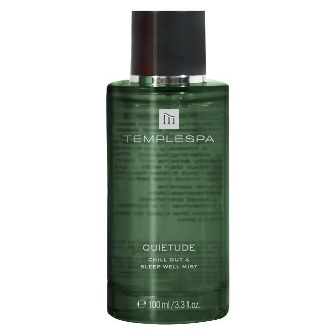 TEMPLESPA | QUIETUDE | Chill Out & Sleep Well Mist - Body Spray, Natural relaxation aid, Lavender, Vetivert, Cedarwood, Chamomile Fragrance, Natural Ingredients, Vegan 3.3 fl.oz.