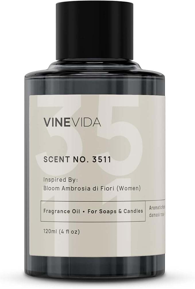 VINEVIDA Scent NO. 3511 Fragrance Oil - 120mL (4oz) - Inspired by: Bloom Ambrosia di Fiori (Women) Fragrance Oil for Candle Making - Made in USA Candle Scents Scents for Soap Making